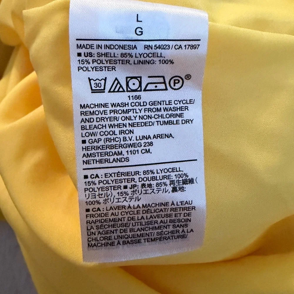 Banana Republic LS Puff SLV SH Blouse Yellow Lemon Candy 453291-03-1 Womens L
